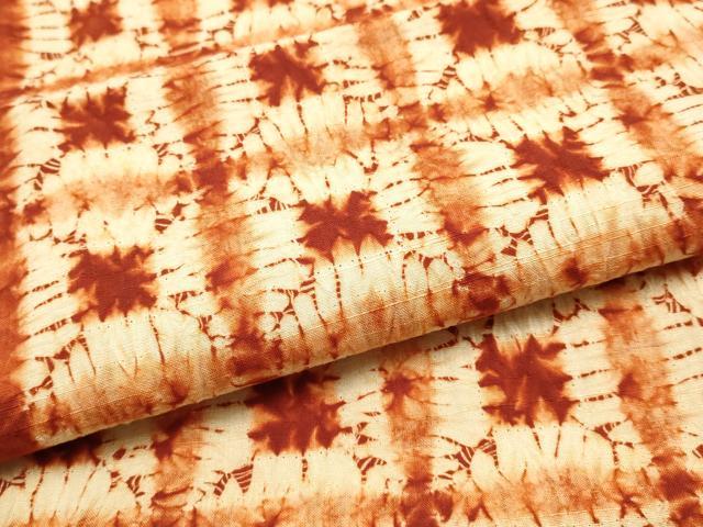 平和屋着物●極上　岩手の匠　草紫堂　南部絞り　茜染　綿　和装小物　テーブルセンター　逸品　AABF9267ay