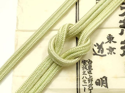 平和屋着物●極上　有職組紐道明　帯締め　冠組　若菜色　宮内庁御用　国立博物館御用　東京芸術大学御用 　逸品　AABF9286ay