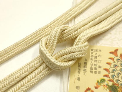 平和屋着物●極上　有職組紐道明　帯締め　冠組　蜂蜜色　宮内庁御用　国立博物館御用　東京芸術大学御用　逸品　AABF9291ay