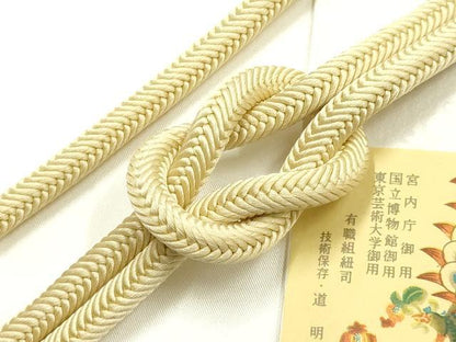 平和屋着物●極上　有職組紐道明　帯締め　奈良組　蜂蜜色　宮内庁御用　国立博物館御用　東京芸術大学御用　逸品　AABF9308ay