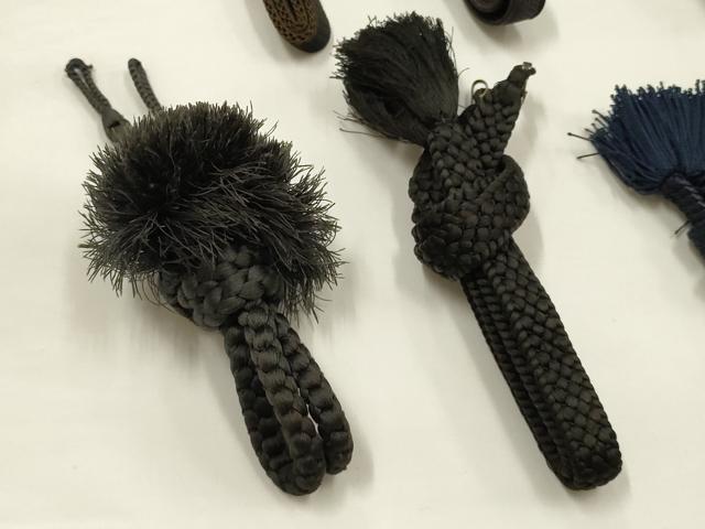 平和屋着物▼男性 和装小物 羽織紐まとめて10点 平組・丸組 黒・紺・茶 切り房・撚り房 逸品 AABF9338ay