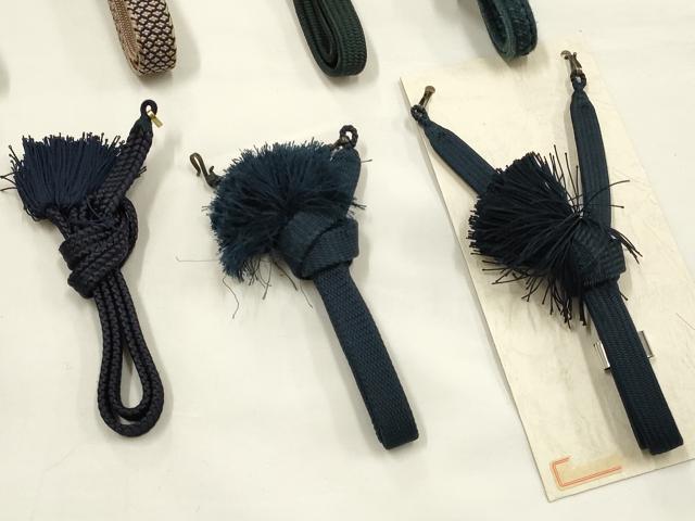 平和屋着物▼男性 和装小物 羽織紐まとめて10点 平組・丸組 黒・紺・茶 切り房・撚り房 逸品 AABF9338ay