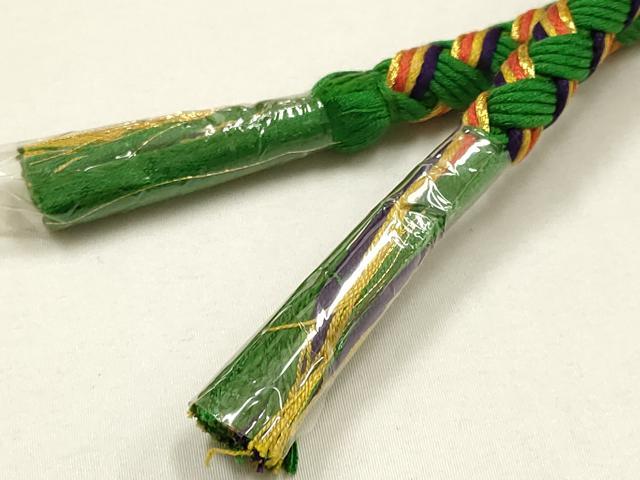 平和屋本店●和装小物　帯締め・帯揚げセット　総絞り　舞蝶文　金糸　金彩　逸品　未使用　AABF9371ay