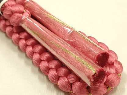 平和屋本店●和装小物　帯締め・帯揚げセット　総絞り　草花文　金糸　金彩　正絹　逸品　未使用品あり　AABF9378ay