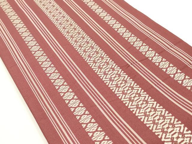 平和屋着物◎本場筑前博多織 半幅帯 献上 正絹 逸品 AABF9384ay