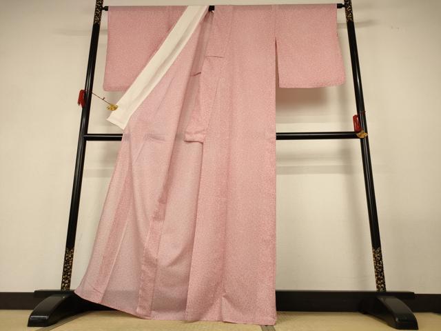 平和屋着物＊夏物 小紋 絽 幾何学文様 洗える着物 AABF9405jd