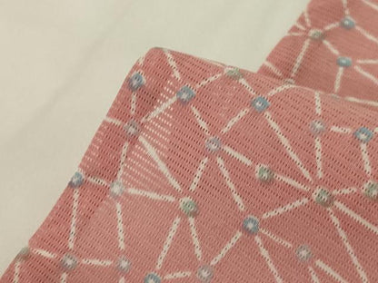 平和屋着物＊夏物 小紋 絽 幾何学文様 洗える着物 AABF9405jd