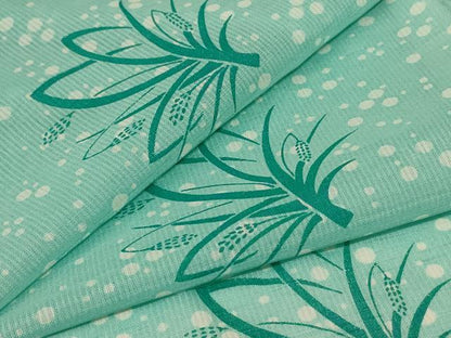 平和屋着物＊夏物 小紋 縦絽 草花丸文 洗える着物 AABF9406jd