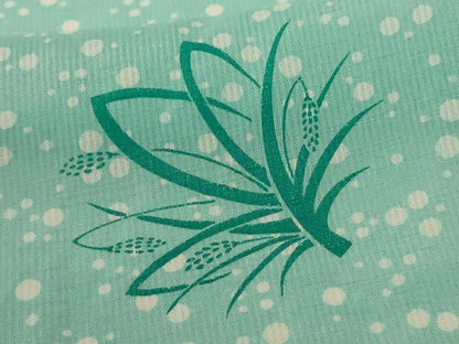 平和屋着物＊夏物 小紋 縦絽 草花丸文 洗える着物 AABF9406jd