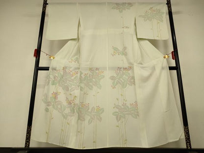 平和屋着物＊夏物 訪問着 絽 草花文 洗える着物 AABF9410jd