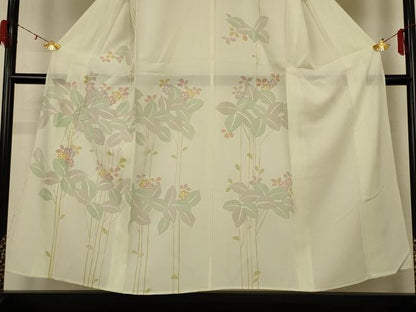 平和屋着物＊夏物 訪問着 絽 草花文 洗える着物 AABF9410jd