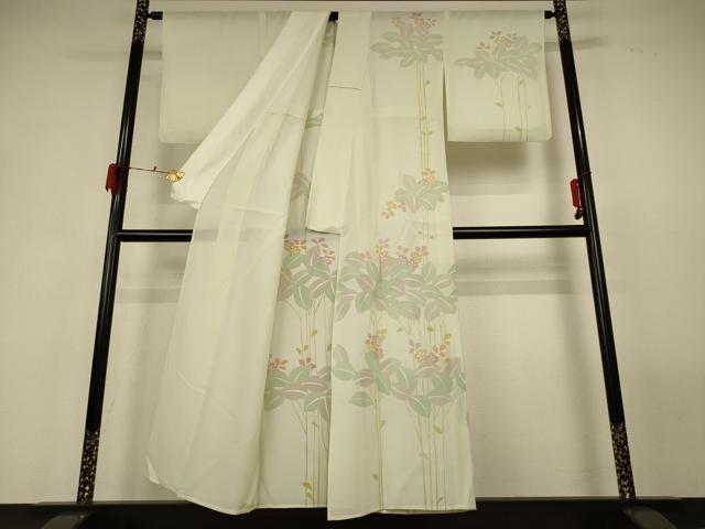 平和屋着物＊夏物 訪問着 絽 草花文 洗える着物 AABF9410jd