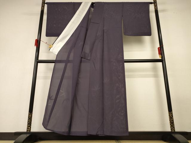 平和屋着物＊夏物 色無地 絽 笹文紗 紅消鼠色 洗える着物 AABF9411jd