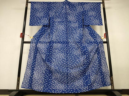 平和屋着物＊夏物 小紋 絽 扇づくし 洗える着物 AABF9412jd
