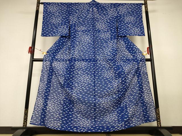 平和屋着物＊夏物 小紋 絽 扇づくし 洗える着物 AABF9412jd