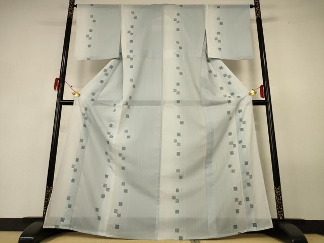 平和屋着物＊夏物 小紋 絽 流水文 洗える着物 AABF9414jd