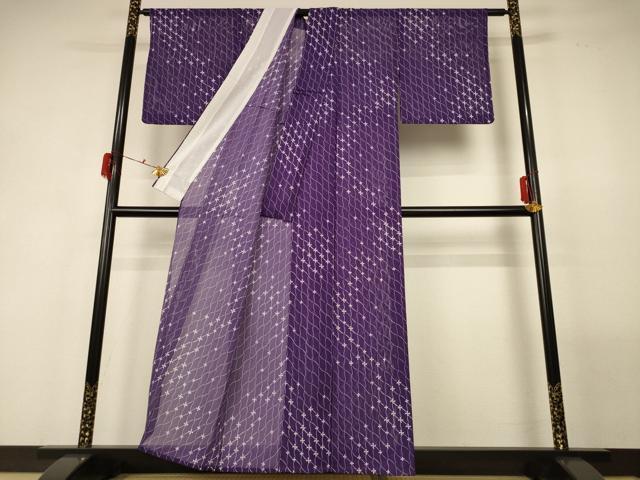 平和屋着物＊夏物 小紋 絽 網目花文 洗える着物 AABF9415jd