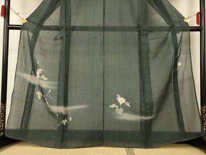 平和屋着物＊夏物 絹芭蕉 訪問着 作家物 朝顔 暈し染め 正絹 逸品 AABF9416jd