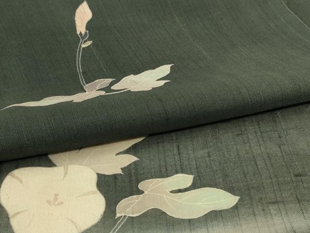 平和屋着物＊夏物 絹芭蕉 訪問着 作家物 朝顔 暈し染め 正絹 逸品 AABF9416jd