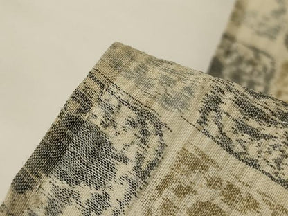 平和屋着物＊夏物 小千谷ちぢみ 市松文様 動物 麻 逸品 AABF9420jd
