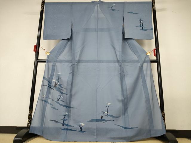 平和屋着物＊夏物 訪問着 紗 風景文 正絹 逸品 未使用 AABF9422jd