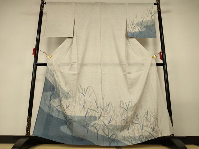 平和屋着物＊夏物 訪問着 絽 流水枝葉文 正絹 逸品 AABF9423jd