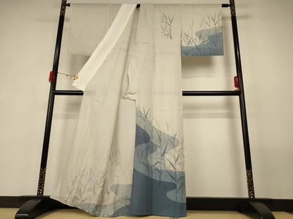 平和屋着物＊夏物 訪問着 絽 流水枝葉文 正絹 逸品 AABF9423jd