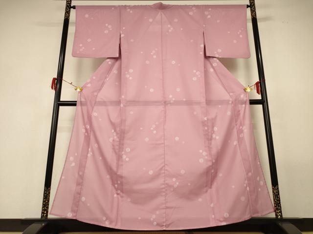 平和屋着物＊夏物 小紋 絽 丸文 洗える着物 AABF9425jd