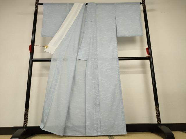 平和屋着物＊夏物 小紋 絽 雪芝文 洗える着物 AABF9427jd