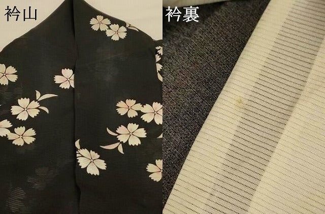 平和屋着物＊夏物 小紋 絽 舞花文 正絹 逸品 AABF9428jd