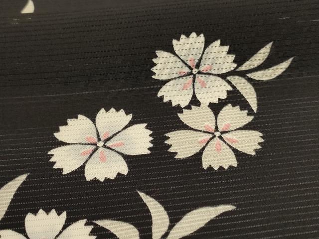 平和屋着物＊夏物 小紋 絽 舞花文 正絹 逸品 AABF9428jd