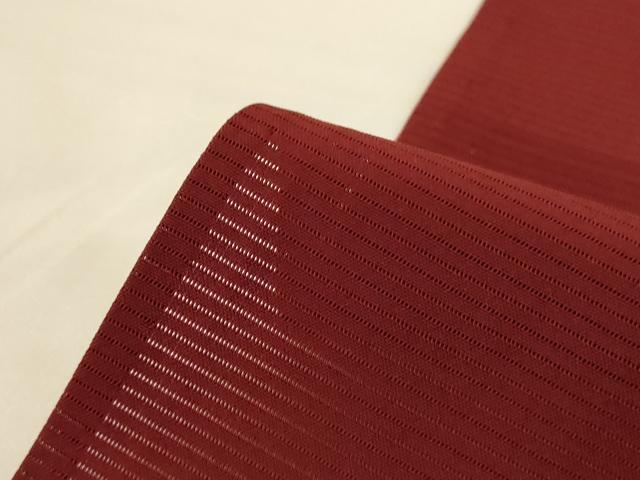 平和屋着物＊夏物 色無地 絽 海老茶色 正絹 逸品 AABF9430jd