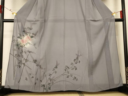 平和屋着物＊夏物 訪問着 絽 紫陽花 暈し染め 金彩 正絹 逸品 AABF9436jd