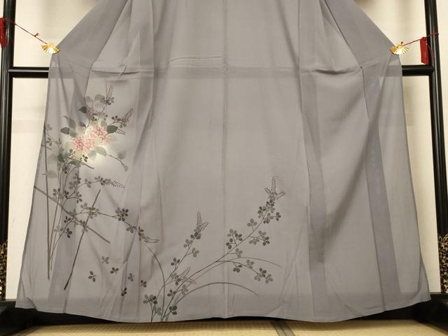 平和屋着物＊夏物 訪問着 絽 紫陽花 暈し染め 金彩 正絹 逸品 AABF9436jd