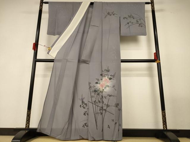 平和屋着物＊夏物 訪問着 絽 紫陽花 暈し染め 金彩 正絹 逸品 AABF9436jd