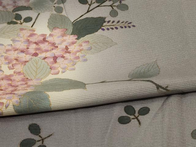 平和屋着物＊夏物 訪問着 絽 紫陽花 暈し染め 金彩 正絹 逸品 AABF9436jd