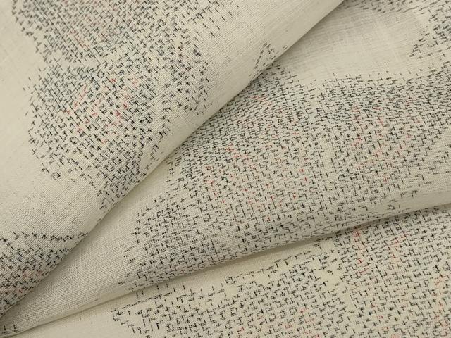 平和屋着物＊夏物 上布 舞蝶文 大丸扱い 麻 逸品 AABF9438jd