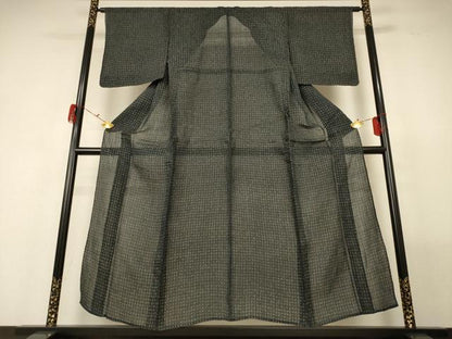 平和屋着物＊夏物 小千谷ちぢみ 幾何学文様 麻 逸品 AABF9440jd