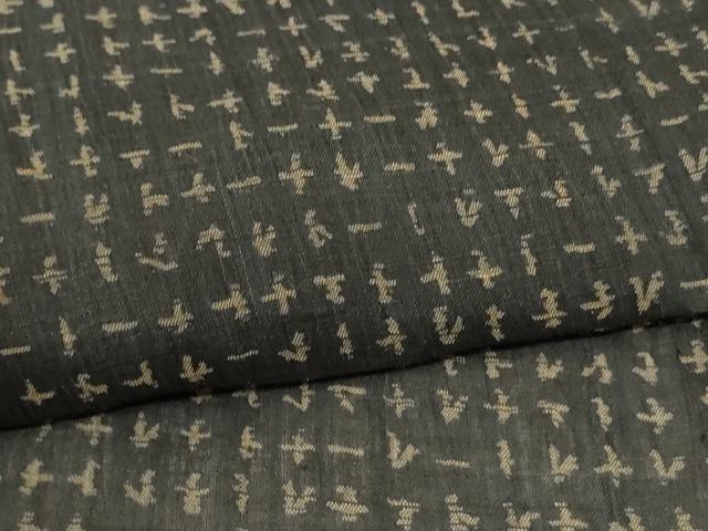 平和屋着物＊夏物 小千谷ちぢみ 幾何学文様 麻 逸品 AABF9440jd