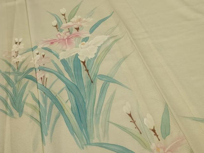 平和屋着物＊夏物 訪問着 絽 手描き 草花文 正絹 逸品 AABF9441jd