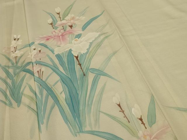 平和屋着物＊夏物 訪問着 絽 手描き 草花文 正絹 逸品 AABF9441jd