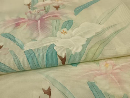 平和屋着物＊夏物 訪問着 絽 手描き 草花文 正絹 逸品 AABF9441jd