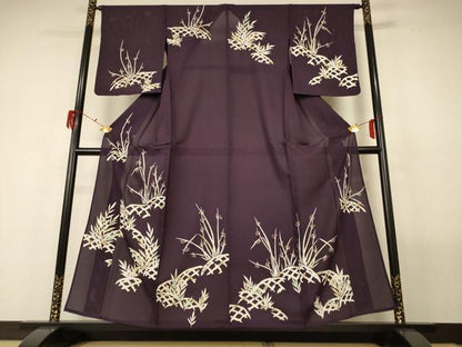平和屋着物＊夏物 訪問着 絽 草花文 金銀彩 正絹 逸品 AABF9443jd