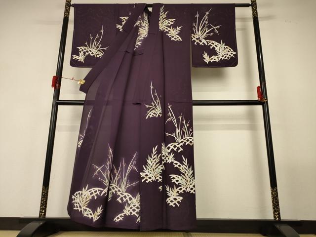 平和屋着物＊夏物 訪問着 絽 草花文 金銀彩 正絹 逸品 AABF9443jd