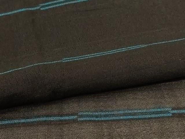 平和屋着物＊夏物 小紋 紗 横縞 正絹 逸品 AABF9444jd