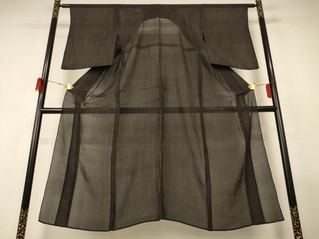 平和屋着物＊夏物 小紋 紗 変わり格子 正絹 逸品 AABF9445jd