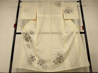 平和屋着物＊夏物 訪問着 絽 草花文 洗える着物 AABF9454jd