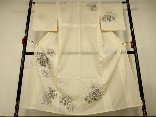 平和屋着物＊夏物 訪問着 絽 草花文 洗える着物 AABF9454jd