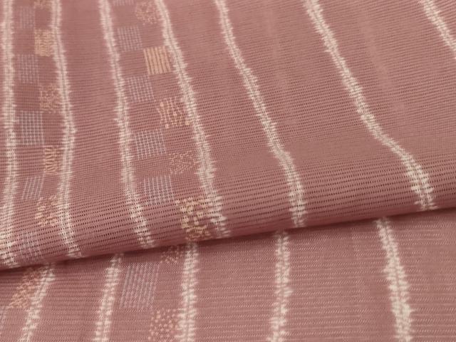 平和屋着物＊夏物 小紋 絽 市松間道 暈し染め 洗える着物 AABF9459jd