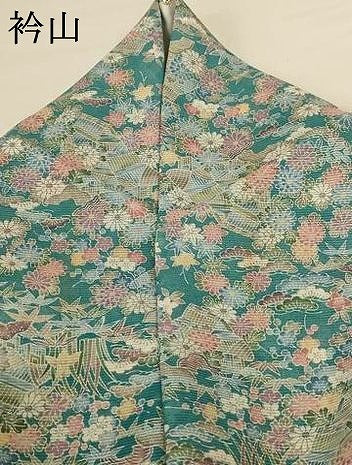 平和屋着物＊夏物 小紋 絽 風景草花文 洗える着物 AABF9464jd
